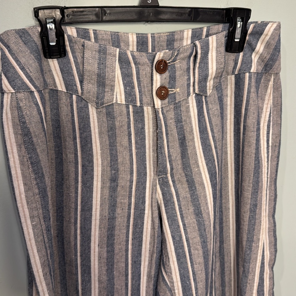 UMGEE ultra wide leg stripe cotton blend pants Size M
